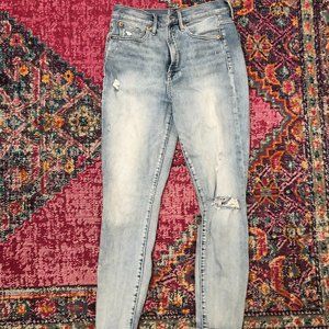 distressed straight leg jeans